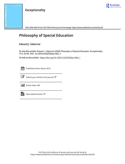 philosophy of special education examples